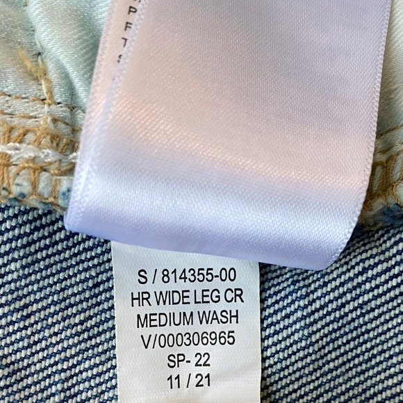 Banana Republic Premium Denim High Rise Wide Leg Crop Jeans Medium Wash Sz‎ 29 - Picture 8 of 8